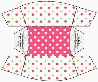 Pink, Green and White Polka Dots Free Printable Hot Dogs Tray.