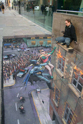 3D Illusion Chalk Drawings