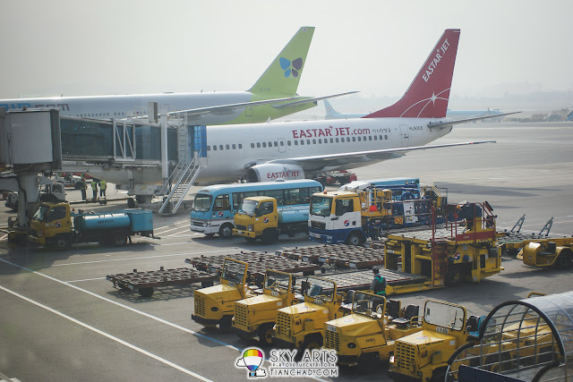 Gimpo Airport was really busy during our arrival