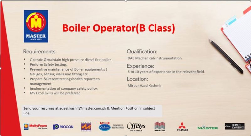 Master Group Of Industries Jobs For Boiler Operator