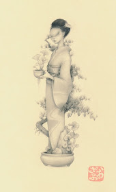 09-Bonsai-tree-girl-Portrait-Drawings-Ozabu-www-designstack-co
