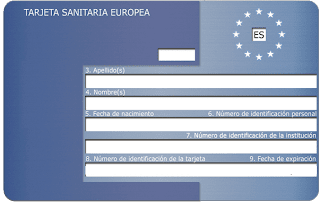 Tarjeta sanitaria europea.