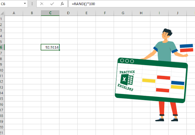 شرح صيغة الدالة RAND في برنامج مايكروسوفت Excel