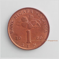 Coin Syiling Malaysia 1 sen 2000