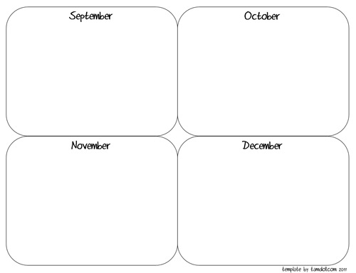 4 month planning template by tamdoll.com