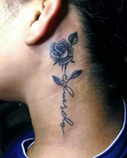 Rose letter tattoo designs