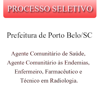 Vagas de Agente Comunitário de Saúde, Agente Comunitário às Endemias, Enfermeiro, Farmacêutico e Técnico em Radiologia.