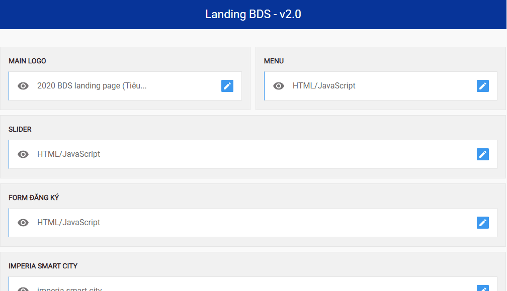 Landing page blogspot dự án bất động sản