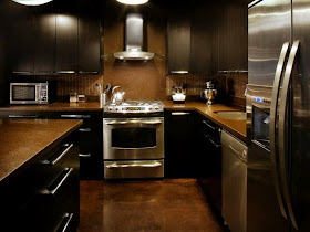 dark kitchen cabinets contrast 