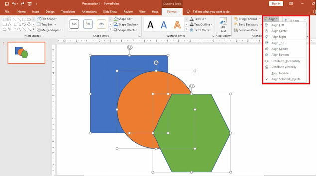 Fitur Perataan Di Powerpoint 2016