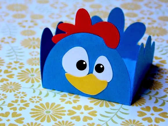 DIY Chicken Shaped Open Boxes. 