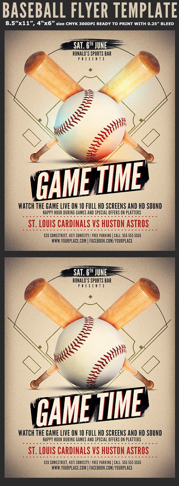  Baseball Game Flyer Template