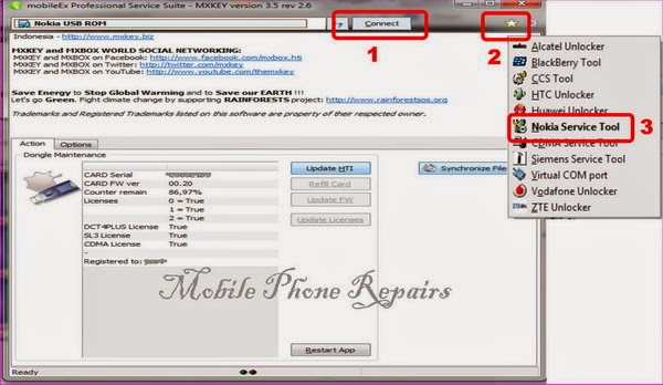 Cara flash nokia dengan mobileex