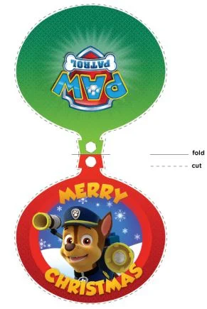 Paw Patrol Free Printable Christmas Card. 