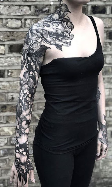 Tatuagens Blackwork - 27 fotos e modelos para as mulheres