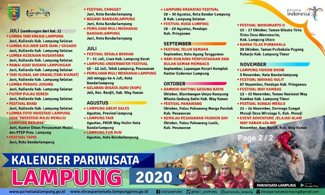 Yuk, Simak Daftar Event Pariwisata Lampung di Bulan Agustus 2020 - PesonaLampung.Com