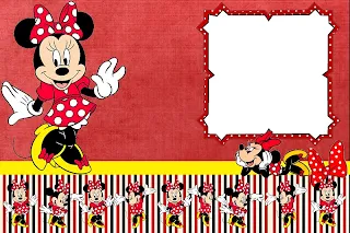 Minnie Mouse de rojo: invitaciones para imprimir gratis. 