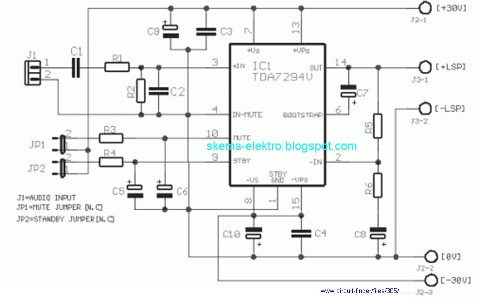 Power Amplifier 60 Watt  Dengan IC TDA794 schematic 