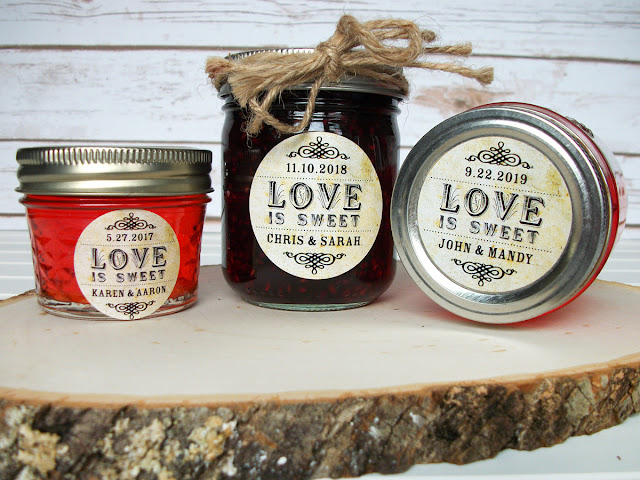 Vintage Love is Sweet wedding canning labels