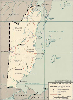 1965 CIA map of British Honduras