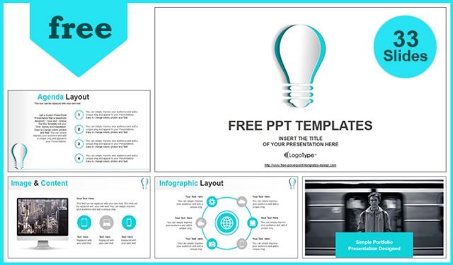 Template PPT Paper Idea Bulb