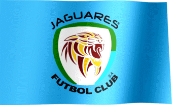 The waving fan flag of Jaguares de Córdoba with the logo (Animated GIF)