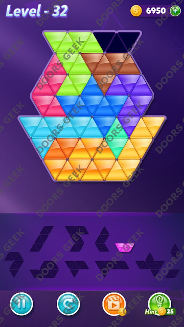 Block! Triangle Puzzle 11 Mania Level 32 Solution, Cheats, Walkthrough for Android, iPhone, iPad and iPod