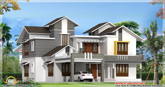 Beautiful modern  Kerala  home  design  3075 Sq Ft Indian 