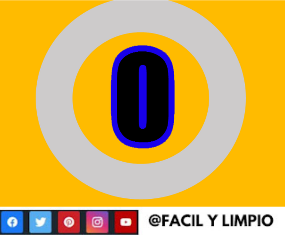 numero cero amarillo y azul