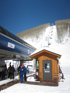 The High Noon Lift cutting through a grove of Aspens