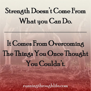 image with faded background and quote says Strength doesn't come from what you can do. It comes from overcoming the things you once thought you couldn't.