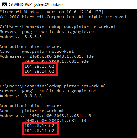 nslookup untuk melihat atau mengetahui IP dari situs yang ingin di blok