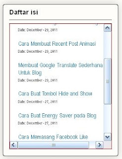 Daftar Isi Blog, reading list, widget, table of contents
