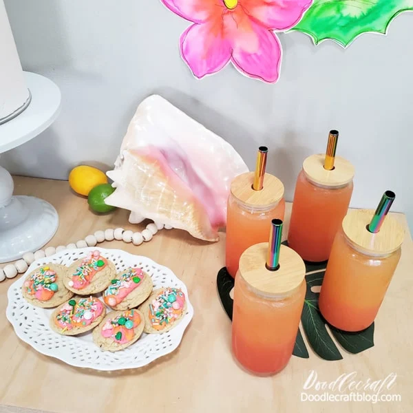 This Tropical Fruit Punch is the perfect drink!    I learned how to make this on my trip to Turks and Caicos and it brings me back just with a sip. Such a great mocktail for a luau!