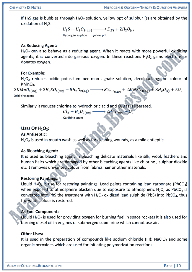 nitrogen-and-oxygen-theory-notes-and-question-answers-chemistry-ix