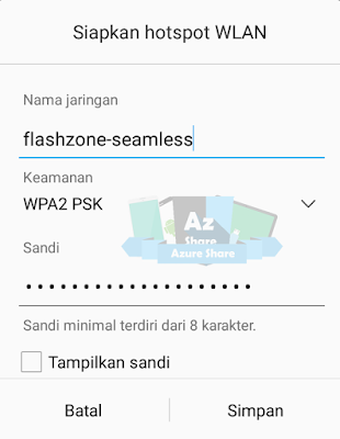 AZShare - Contoh Wifi memakai nama flashzone-seamless