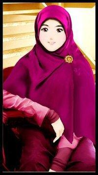 Fatimah Azahro Muslimah Kartun anime jilbab  