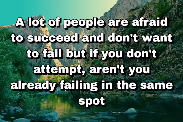 "A lot of people are afraid to succeed and don't want to fail but if you don't attempt, aren't you already failing in the same spot?" ~ Behdad Sami