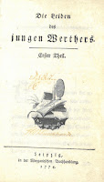 Title page of Goethe's Sorrows of Young Werther in German and printed in 1774