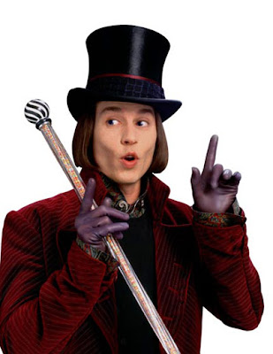 Johnny Depp as Willy Wonka At Charlie And The Chocolate Factory