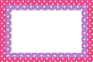 Pink, Purple and White Polka Dots Free Printable Invitations, Labels or Cards.