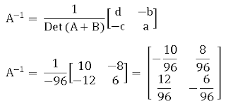 Menentukan invers penjumlahan 2 matriks