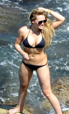 Hilary Duff Black Bikini In Capri, Italy