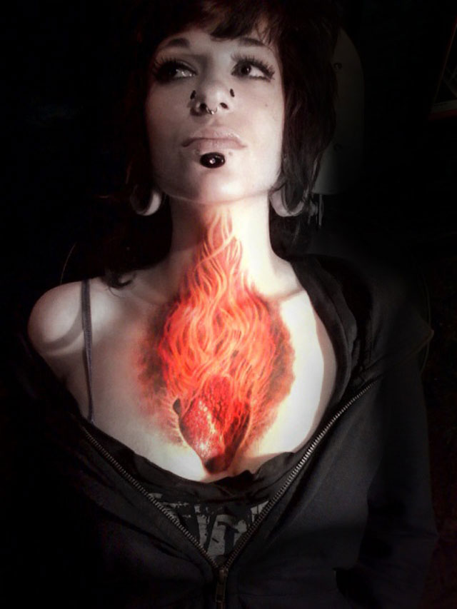 flaming heart tattoo