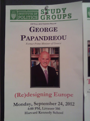 Τον ... επανασχεδιασμό της Ευρώπης διδάσκει ο Παπανδρέου στο Χαρβαρντ - Δείτε την αφίσα 