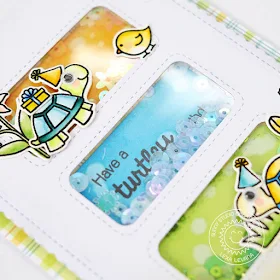 Sunny Studio Stamps: Turtley Awesome Turtle Birthday Shaker Card by Lexa Levana