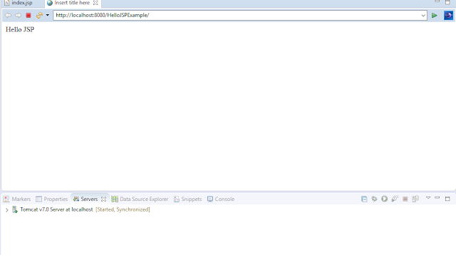 Create First JSP Program using Eclipse IDE and Tomcat Server