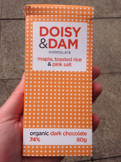 Doisy & Dam Maple, Toasted Rice & Pink Salt Dark Chocolate