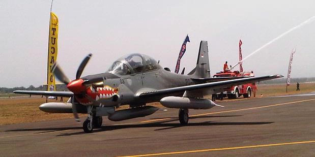 Pesawat Tempur Ringan Super Tucano TNI AU tiba di Lanud Abd Saleh, Malang, Jawa Timur