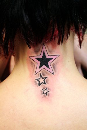 tattoos neck. Neck Stars Tattoo for Femile